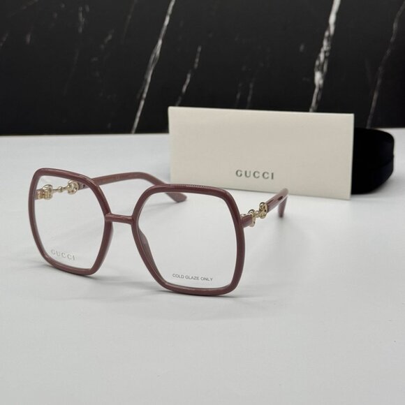 NEW GG0890O 003 GUCCI PINK WOMEN GUCCI EYEGLASSES - Picture 2 of 13